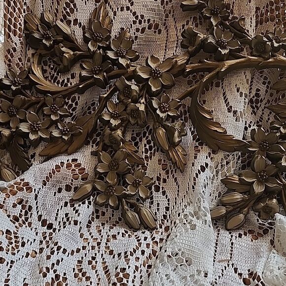 Vintage 1966 MCM Floral Blossom Spray Wall Decor - Picture 10 of 14